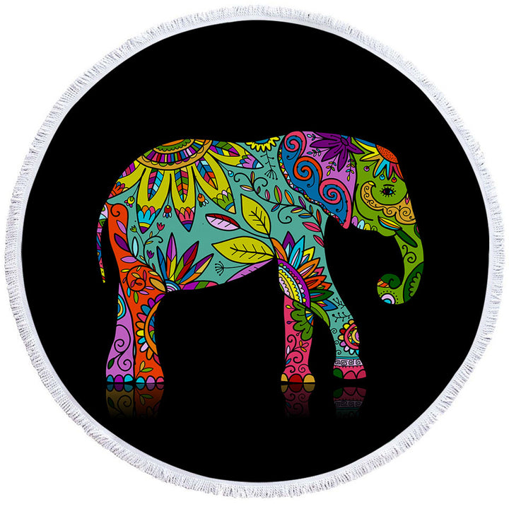 Multi Colored Floral Elephant Beach Towels