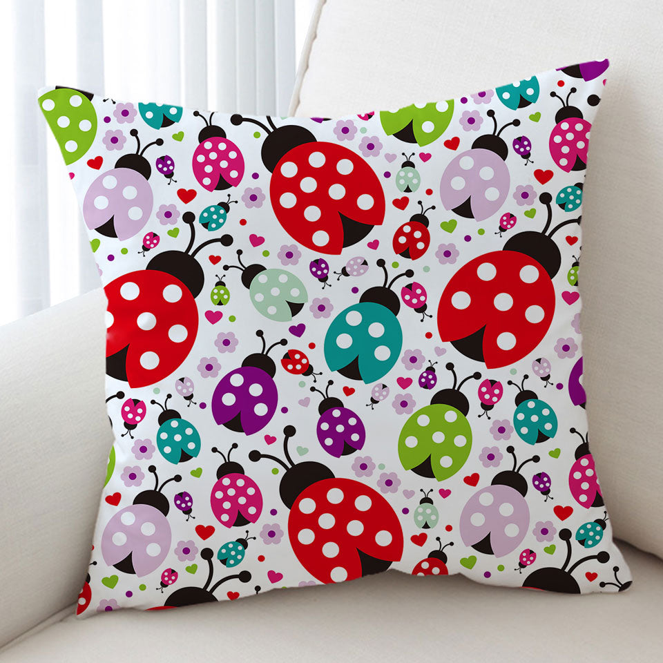 Multi Colored Ladybugs Cushions Cute Decoration