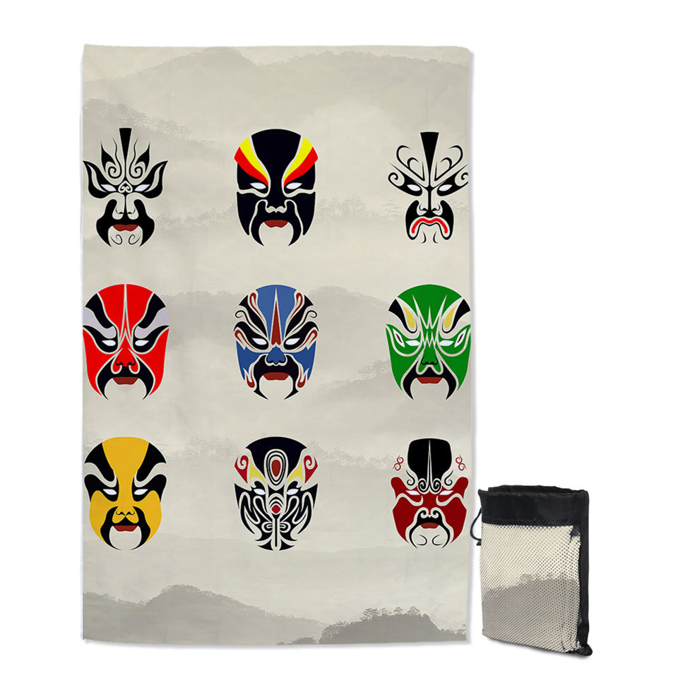 Multi Colored Lightweight Beach Towel Warrior Masks