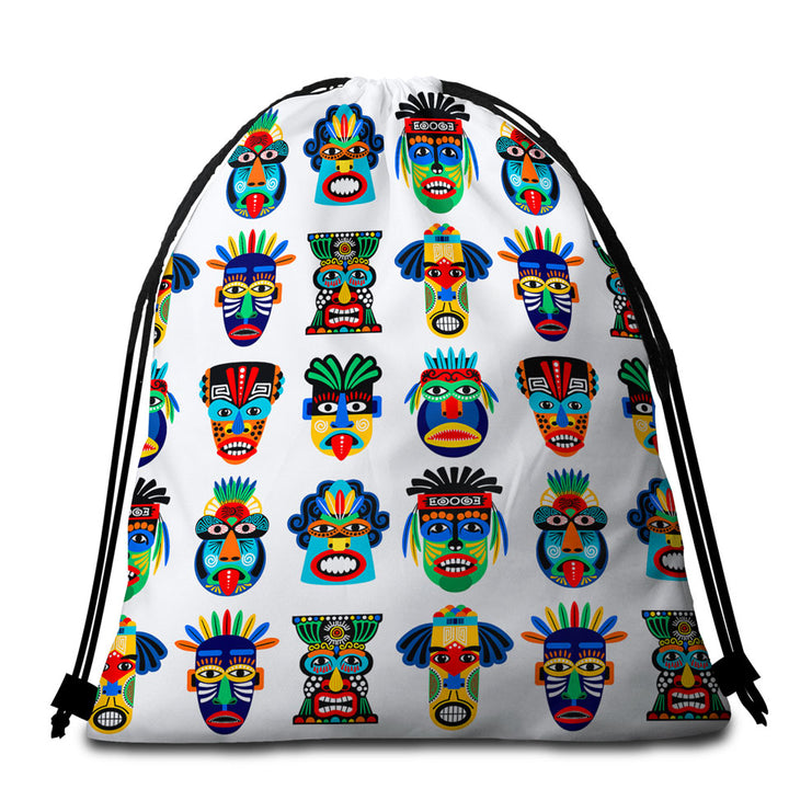 Multi Colored Native Beach Towel Pack Characteristic Masks