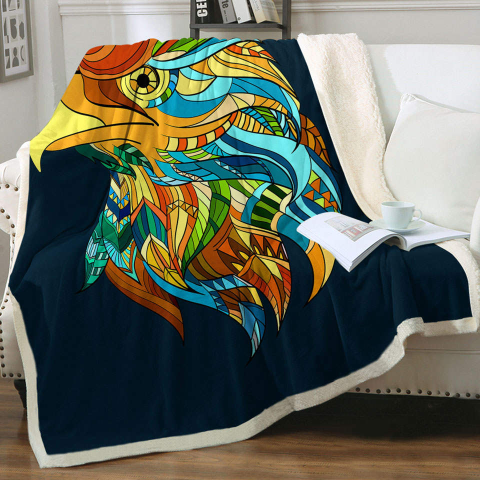 Multi Colored Native Design Eagle Blankets