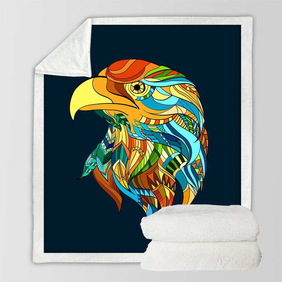 Multi Colored Native Design Eagle Couch Throws