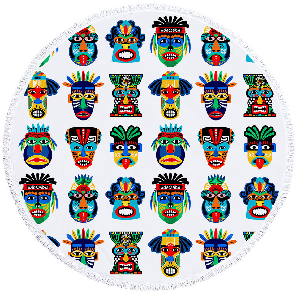 Multi Colored Native Unique Beach Towels Characteristic Masks