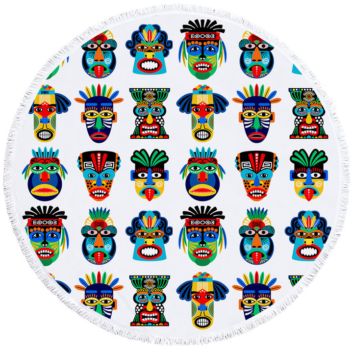 Multi Colored Native Unique Beach Towels Characteristic Masks