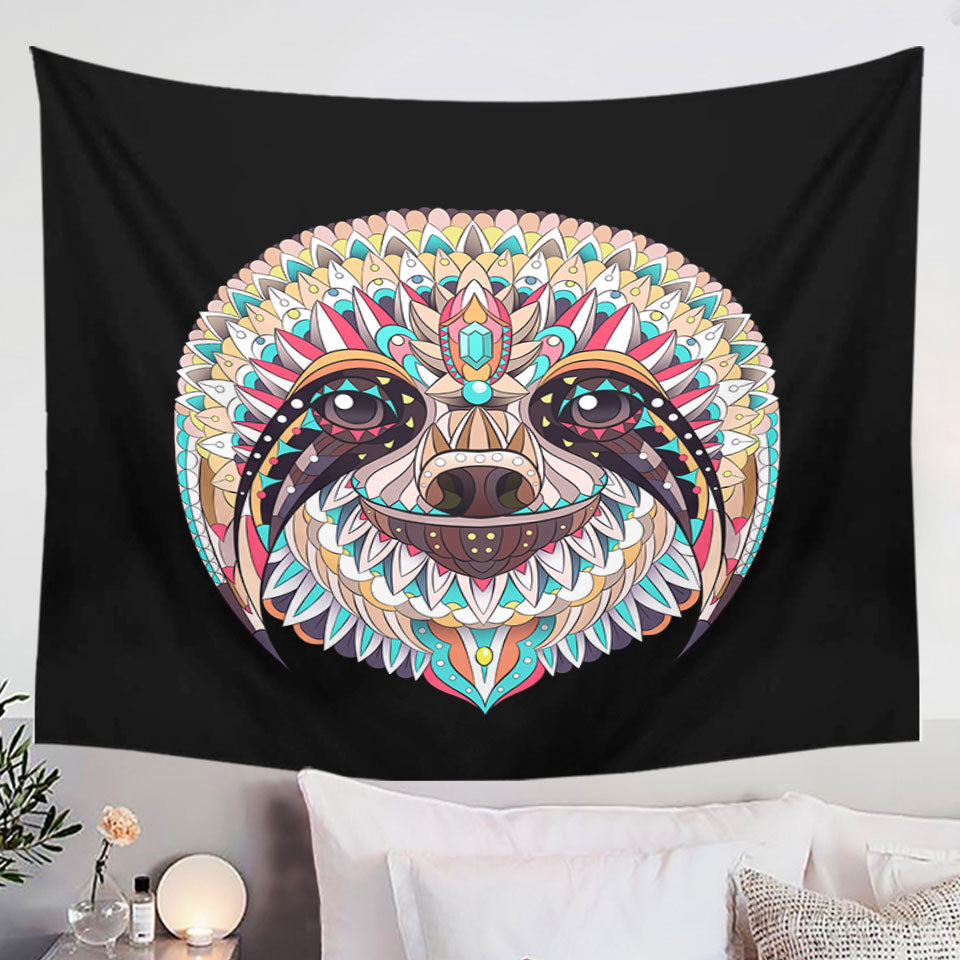 Multi Colored Oriental Sloth Tapestry
