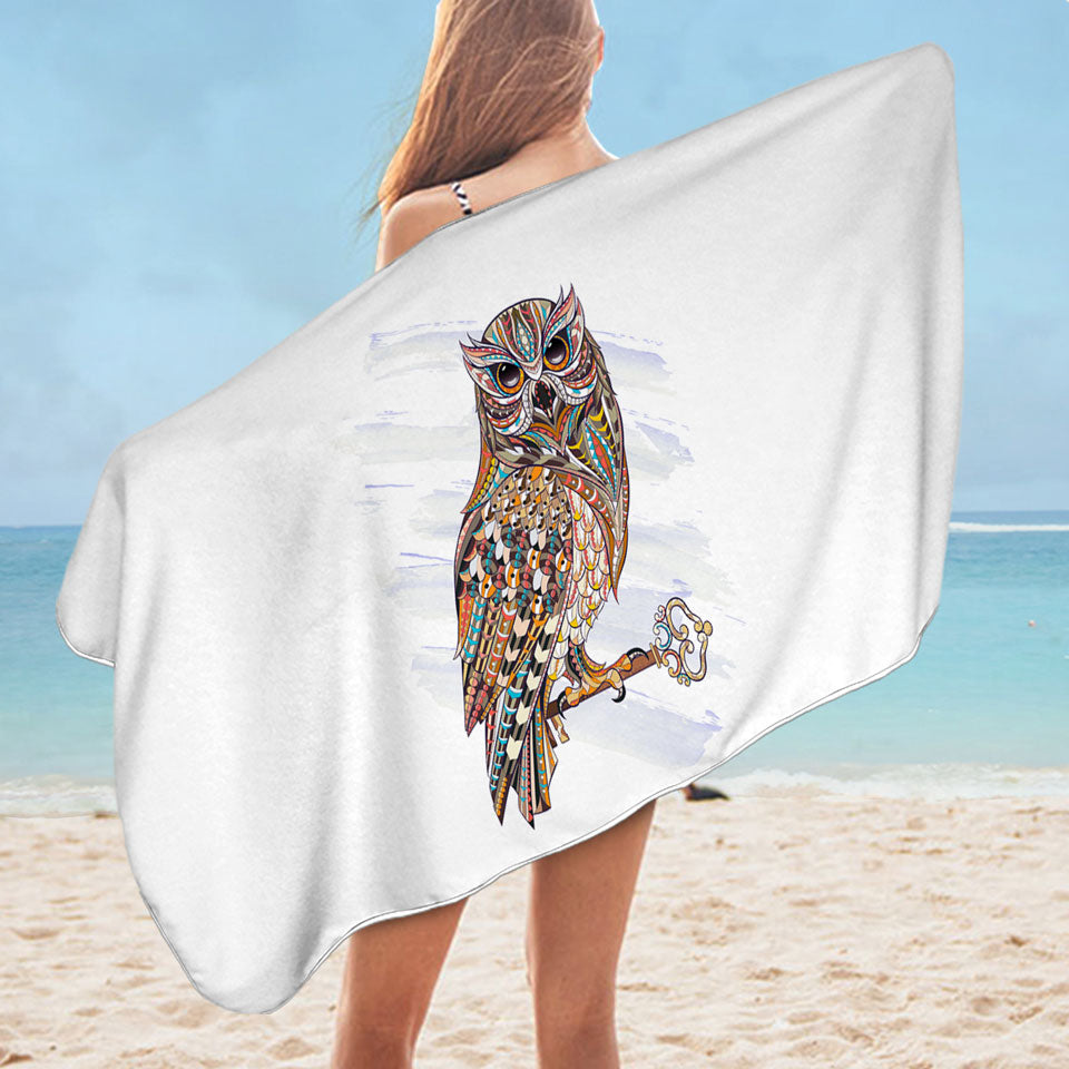 Multi Colored Owl Pool Towel
