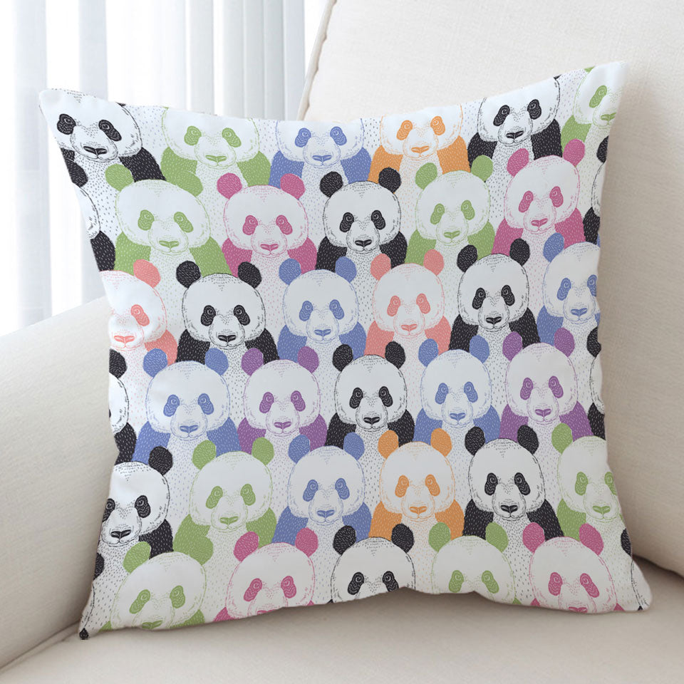 Multi Colored Pandas Cushions