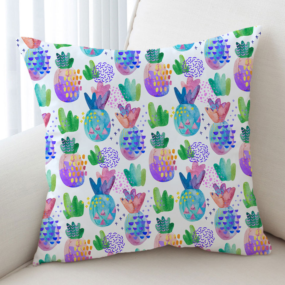 Multi Colored Pineapples Cushion Covers