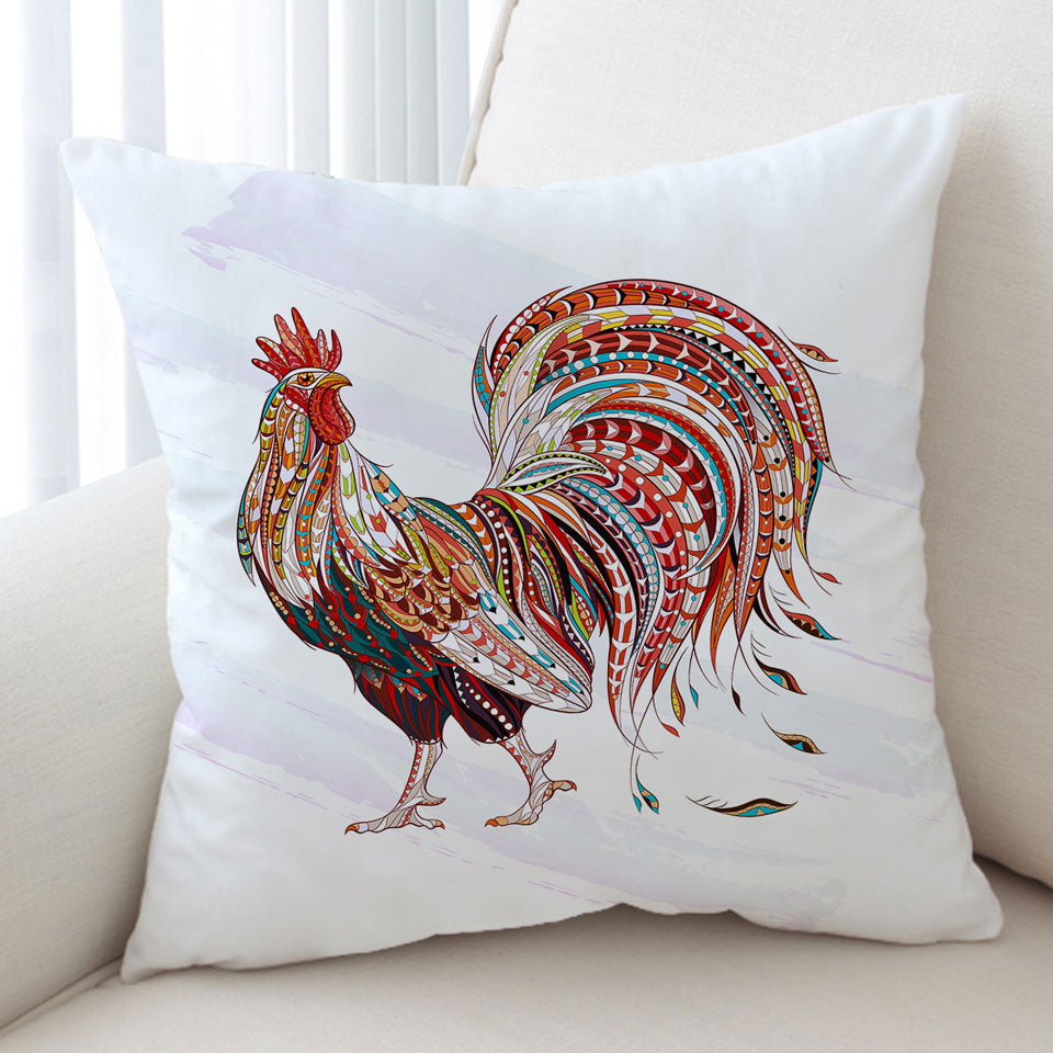 Multi Colored Rooster Cushion