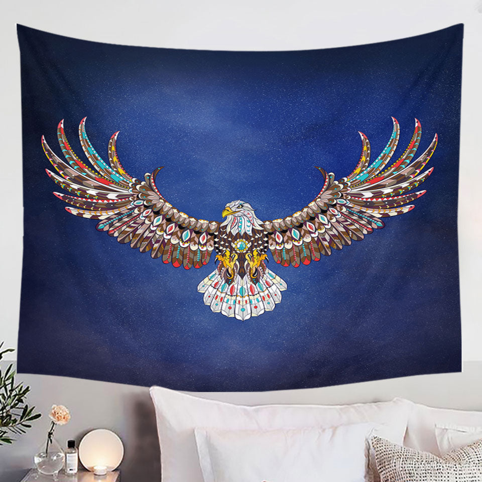 Multi Colored Royal Bald Eagle Wall Decor Tapestry