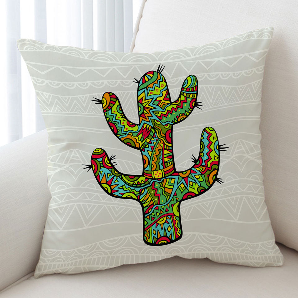 Multi Colored South American Cactus Cushion