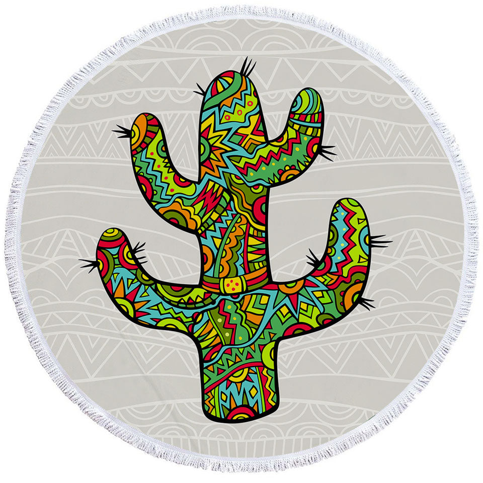 Multi Colored South American Cactus Lightweight Beach Towel