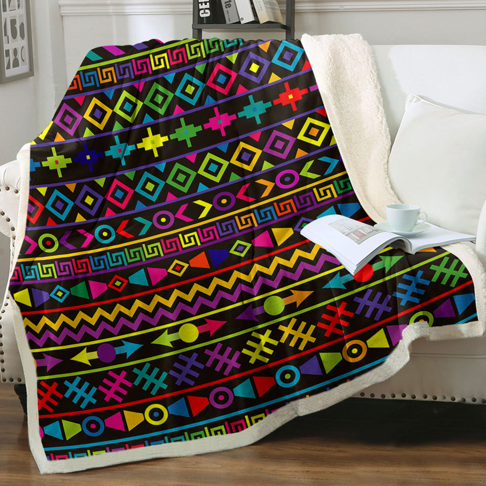 Multi Colored Throws Geometric Pattern