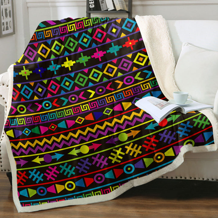 Multi Colored Throws Geometric Pattern