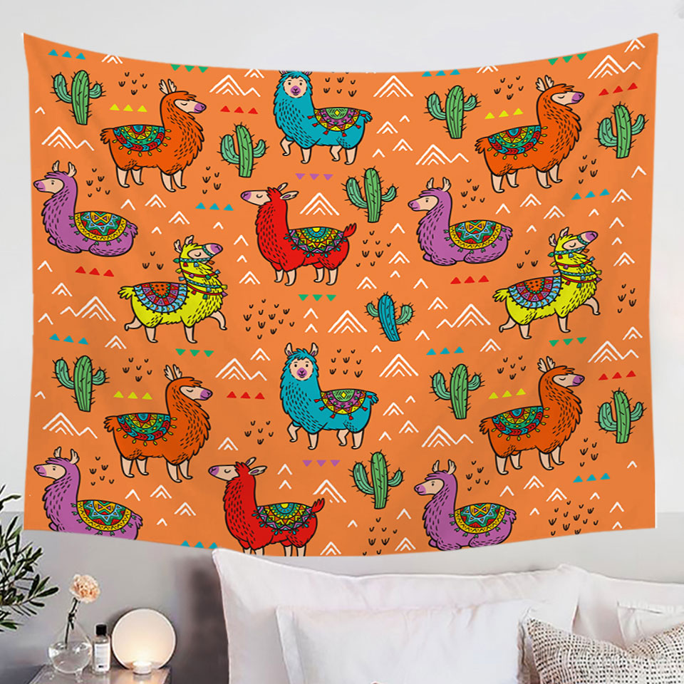 Multi Colored Pineapples Tapestries Wall Decor