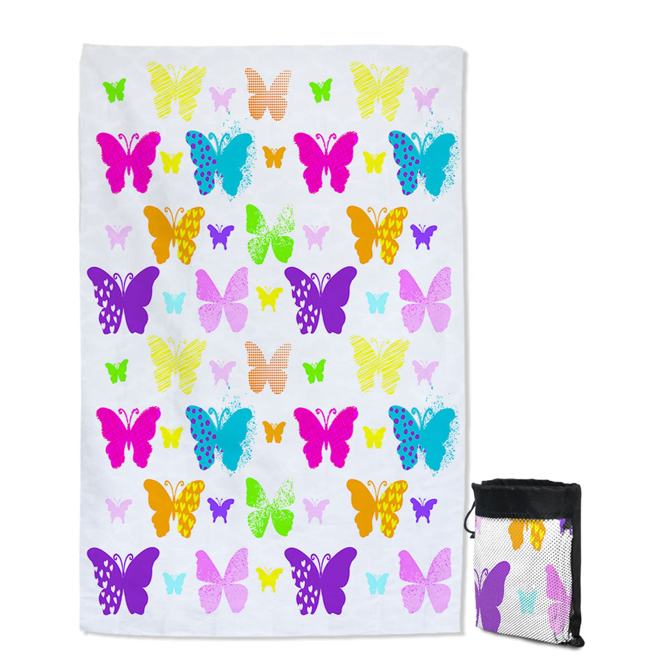 Multi Patterns Colorful Butterflies Beach Towels