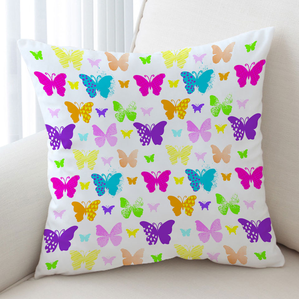 Multi Patterns Colorful Butterflies Throw Cushions