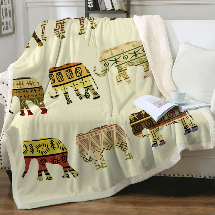 Multi Patterns Elephants Throws