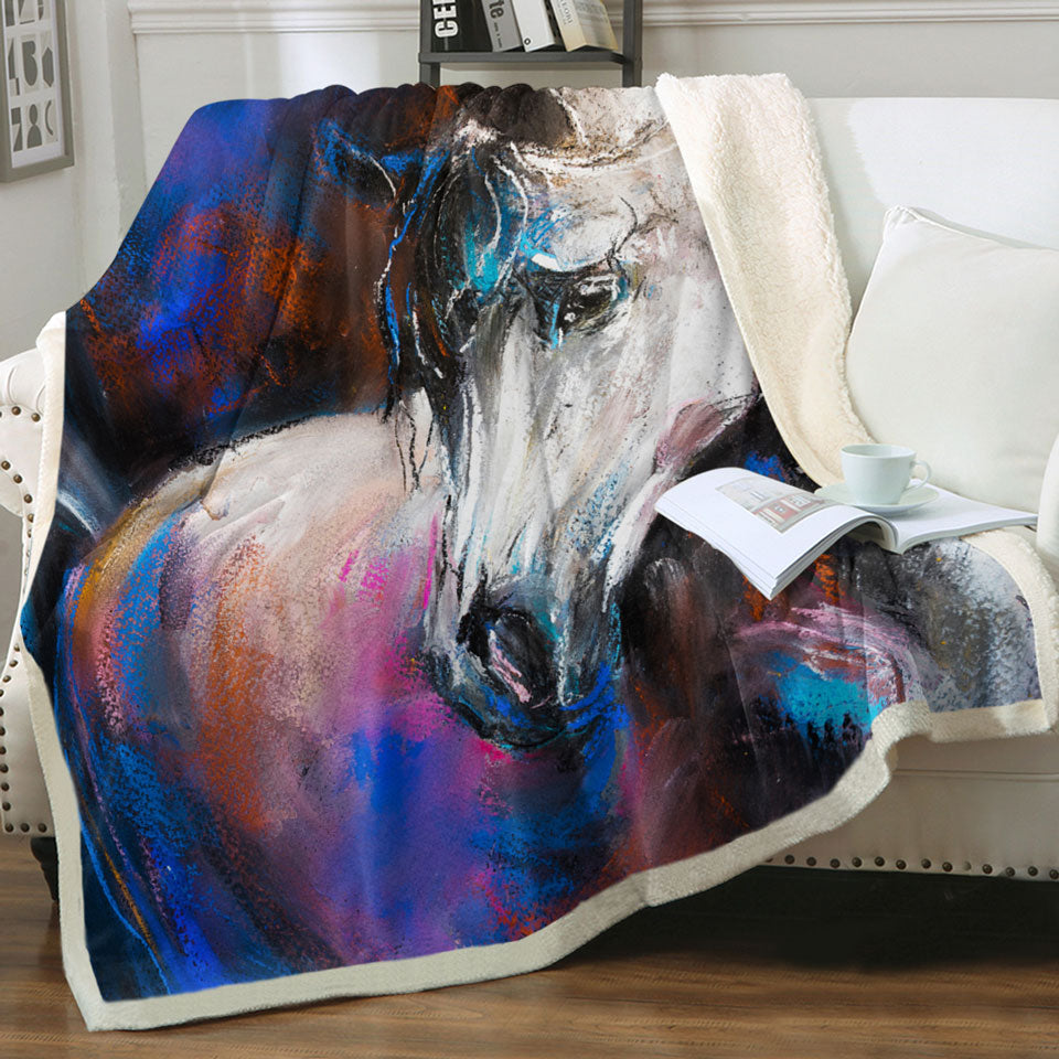 Multi colored Blankets Painted Horse