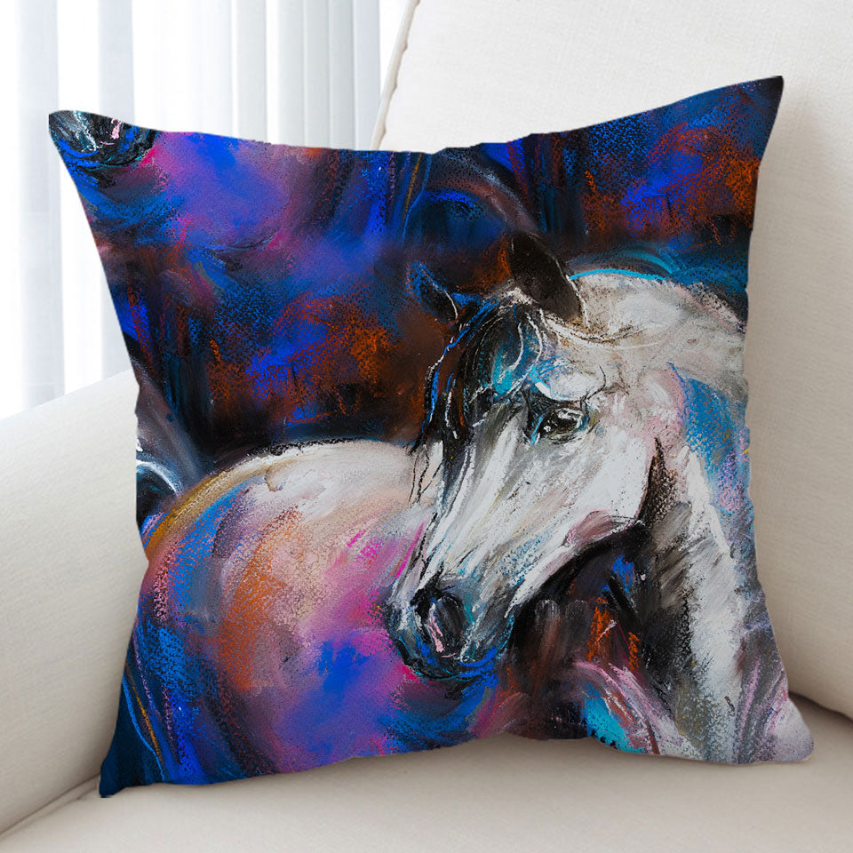 Multi colored Decorative Cushions Painted Horse
