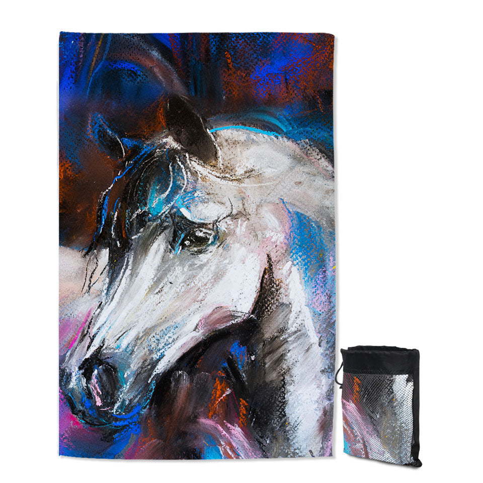 Multi colored Thin Beach Towels Painted Horse