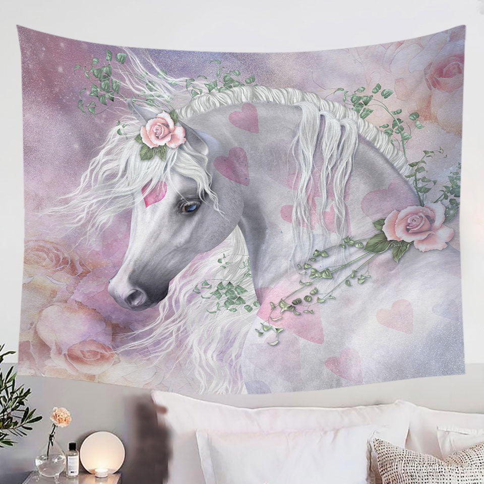 My-Sweet-Valentine-Pinkish-Hearts-Roses-Unicorn-Tapestry-Wall-Decor-for-Girl