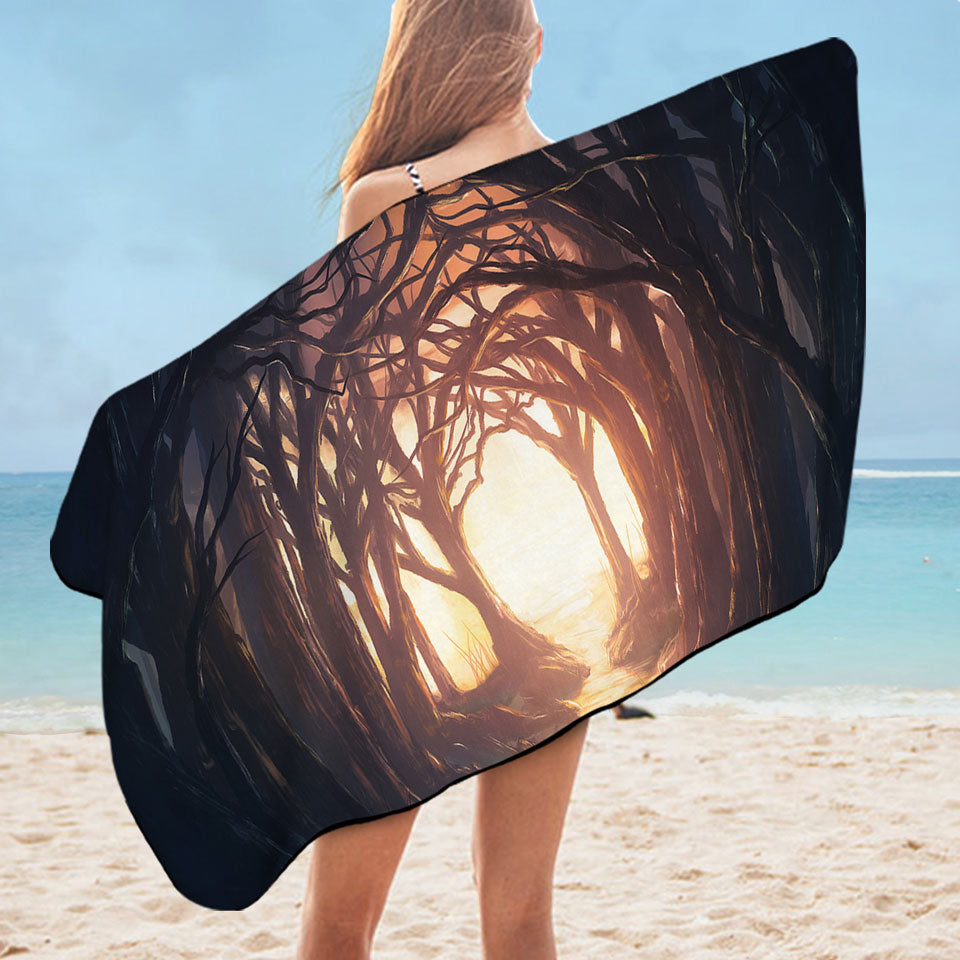 Mysterious Woods Cool Microfibre Beach Towels