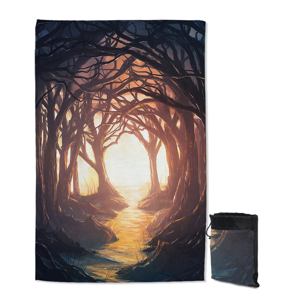 Mysterious Woods Quick Dry Beach Towel