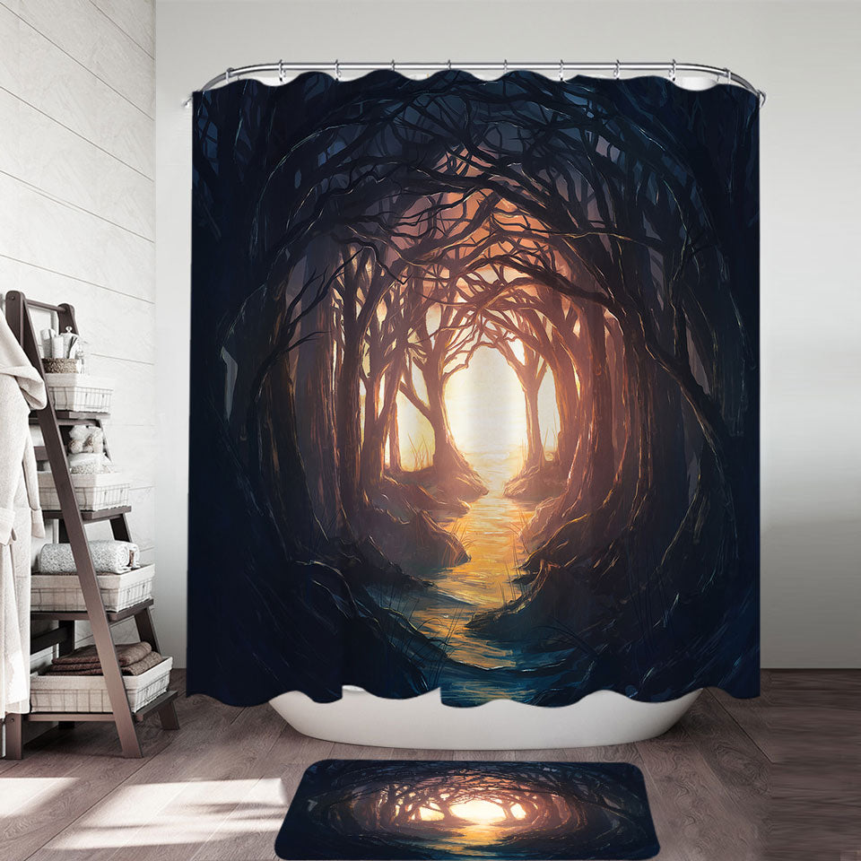 Mysterious Woods Shower Curtains