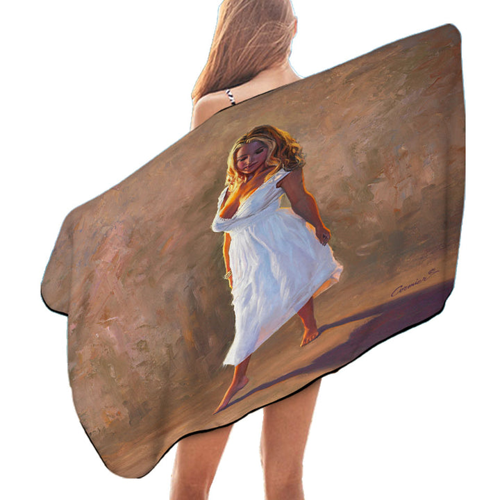 Natasha Beautiful Blond Woman Beach Towels