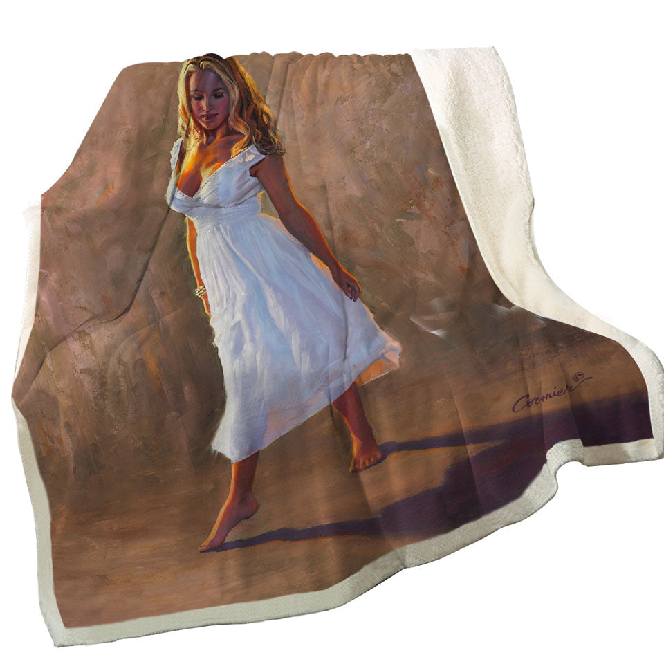 Natasha Beautiful Blond Woman Throw Blanket