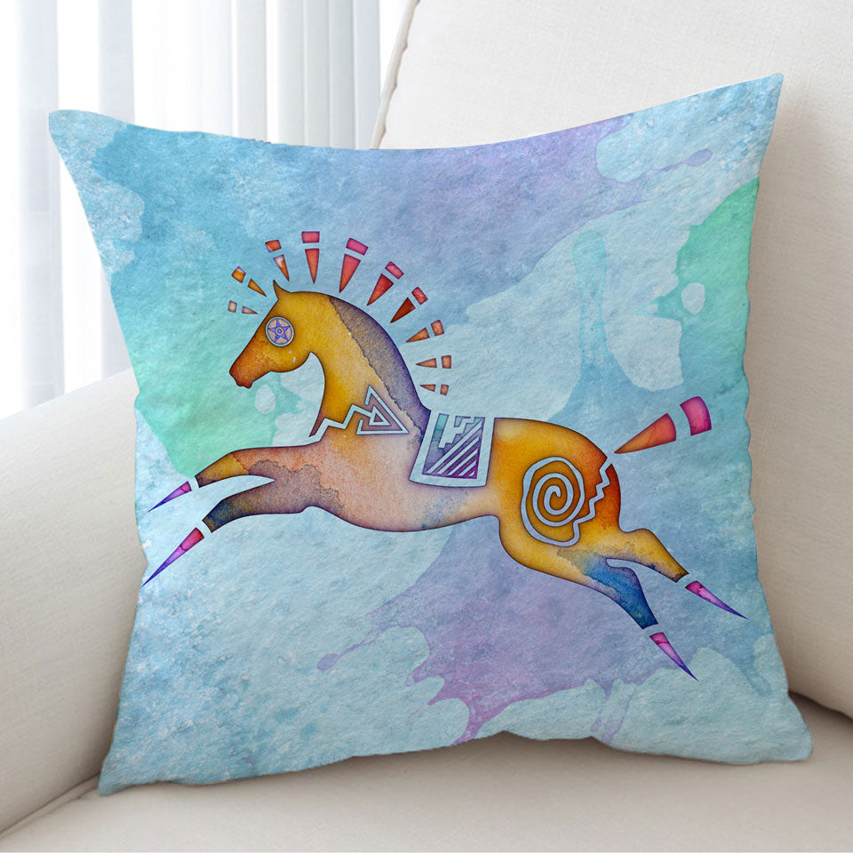 Native American Animal Art Painted Horse Pony Cushion