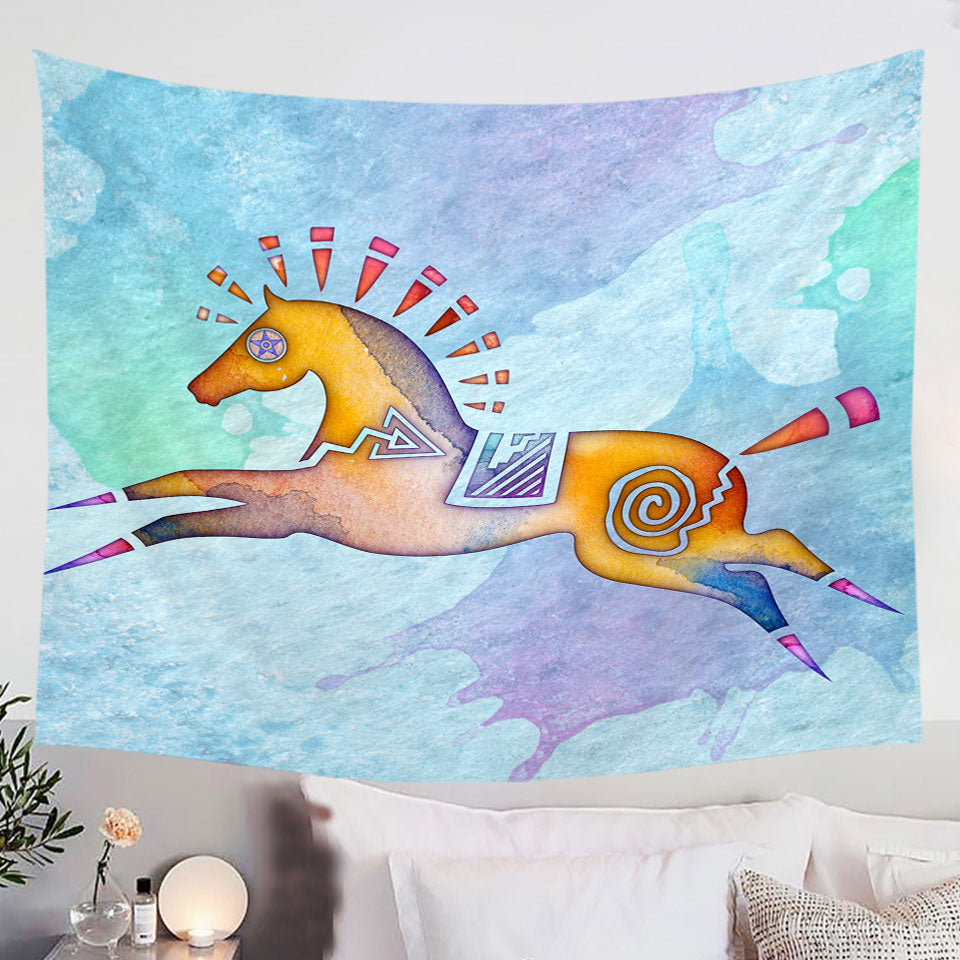 Native-American-Animal-Art-Painted-Horse-Pony-Tapestry