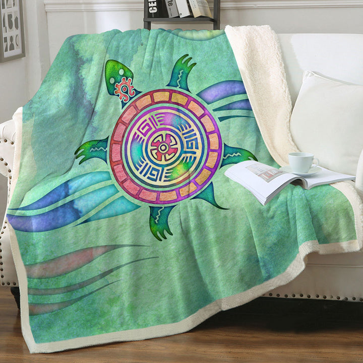 products/Native-American-Animal-Art-Painted-Turtle-Sherpa-Blanket