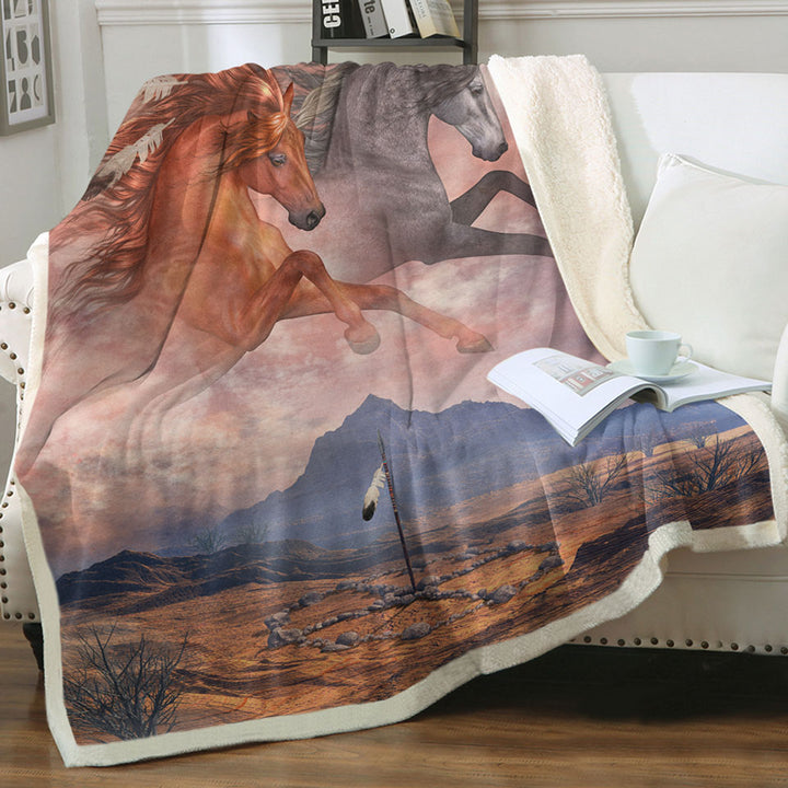 products/Native-American-Art-Throws-Medicine-Wheel-Horses