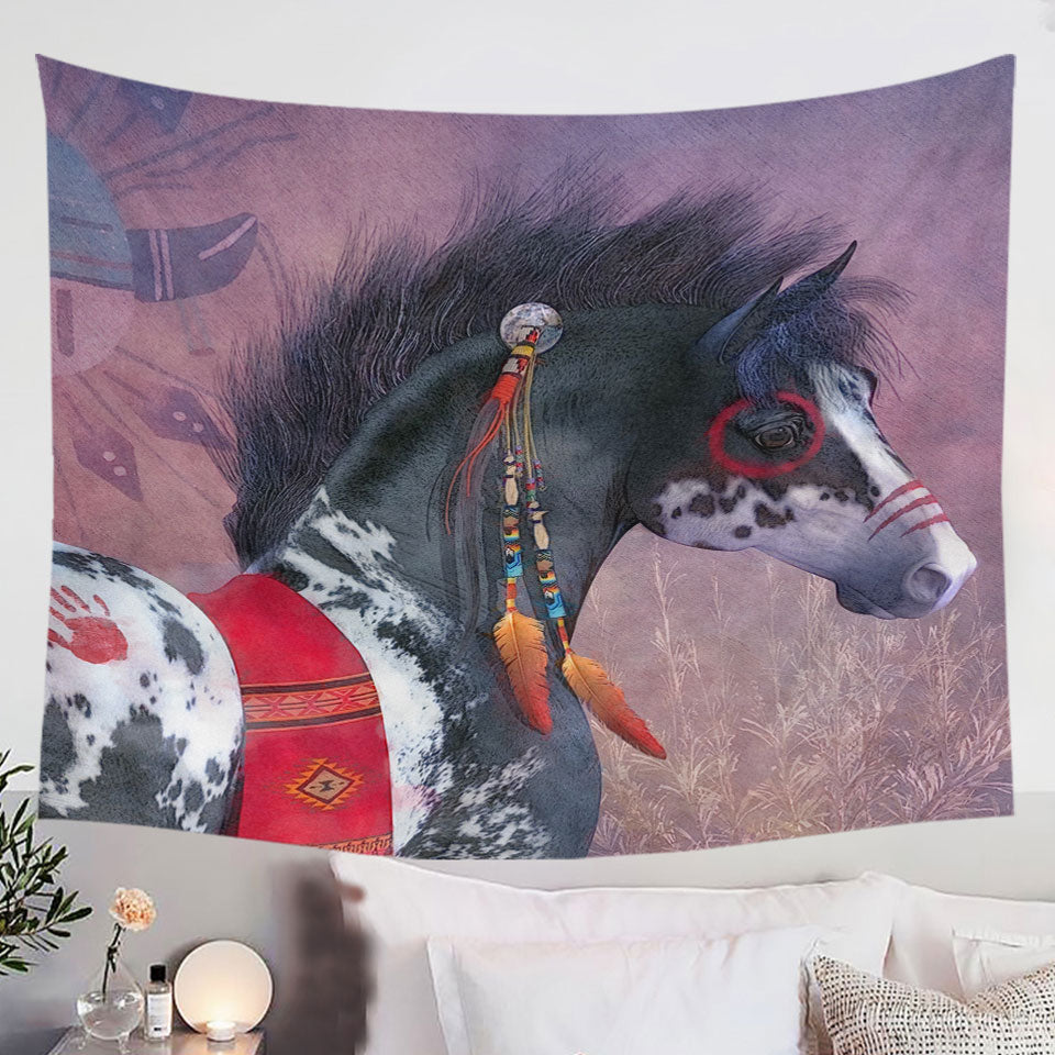 Native-American-Art-on-Painted-War-Pony-Horse-Tapestry