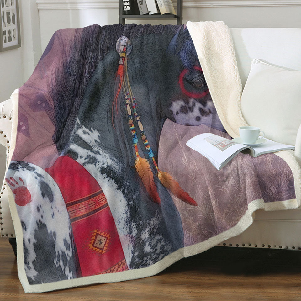 products/Native-American-Art-on-Painted-War-Pony-Horse-Throw-Blanket