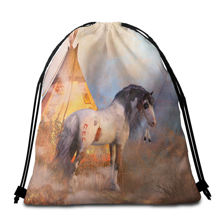 The Cloud Dancer Magical Native American Horse Beach Bag for Towel