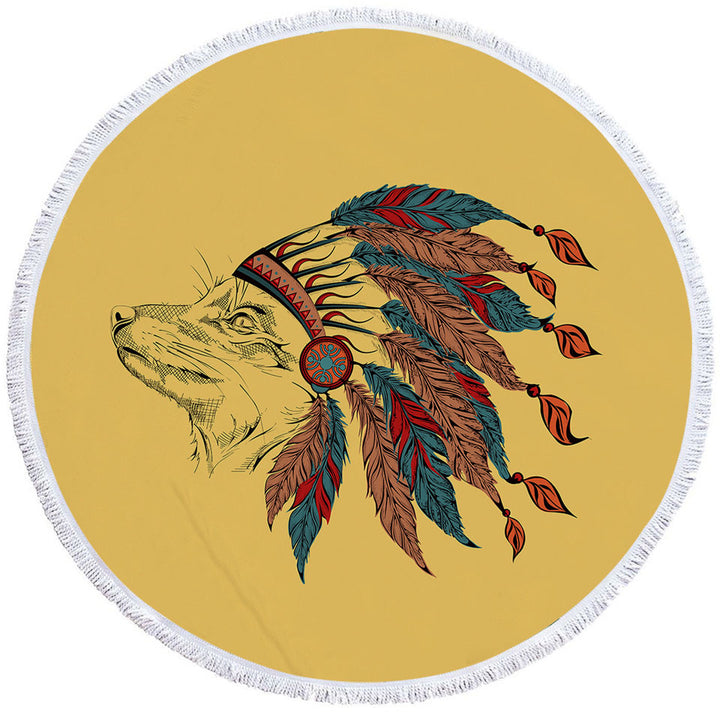 Native American Chief Fox Beach Towels and Bags Set