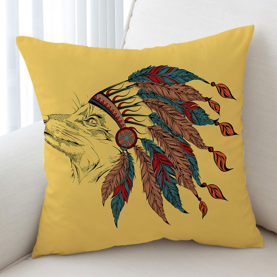 Native American Chief Fox Cushion