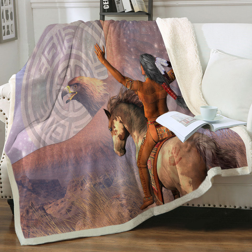 products/Native-American-Decorative-Throws-Brave-the-Eagle-Warrior