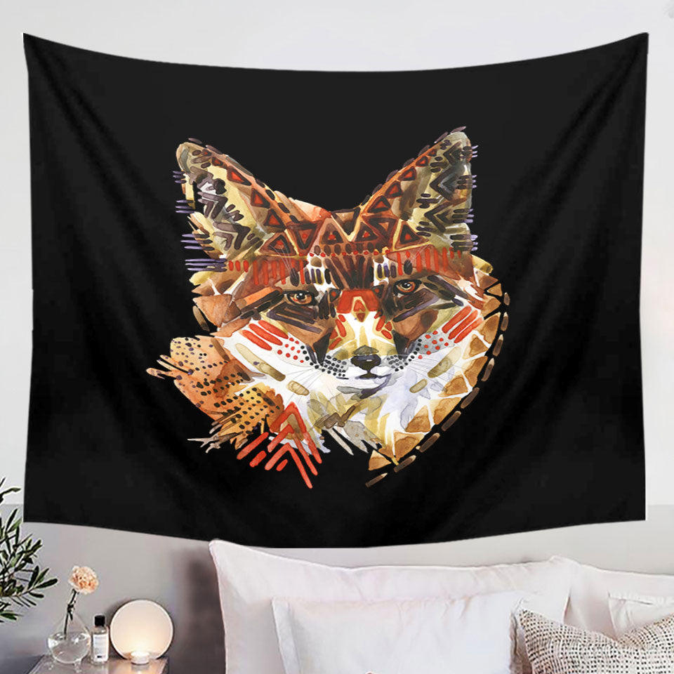 Native American Fox Art Prints Tapestry