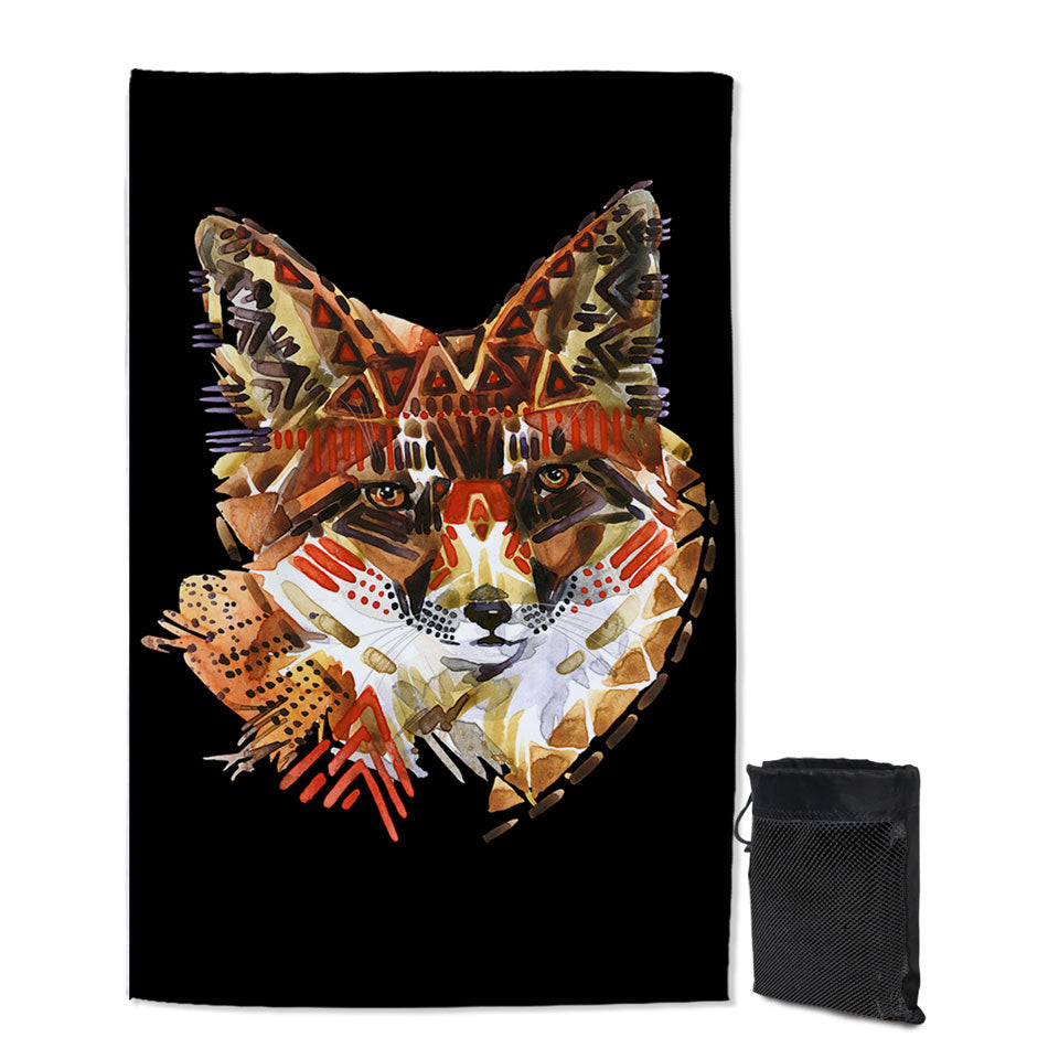 Native American Fox Lightweight Beach Towel