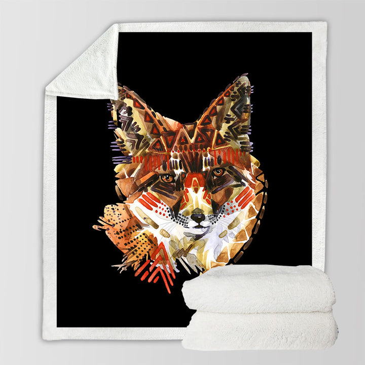 Native American Fox Sherpa Blanket