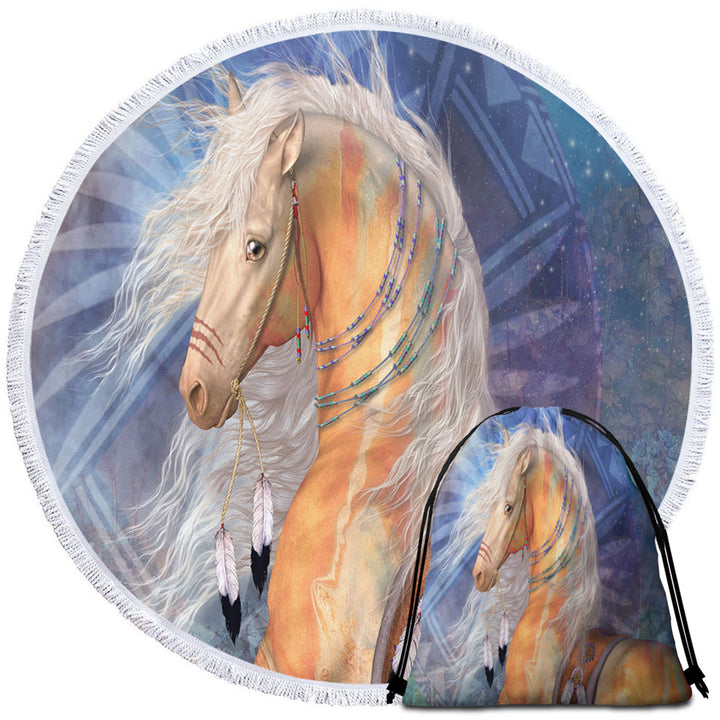 Native American Golden Horse Beach Towels for Travel