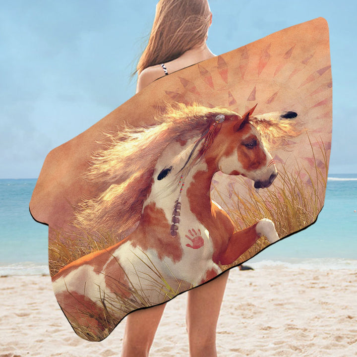 Native American Horse Pool Towels