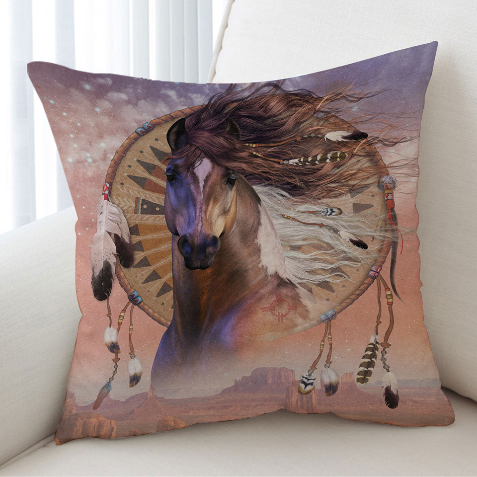 Native American Horse Spirit and Dream Catcher Cushions