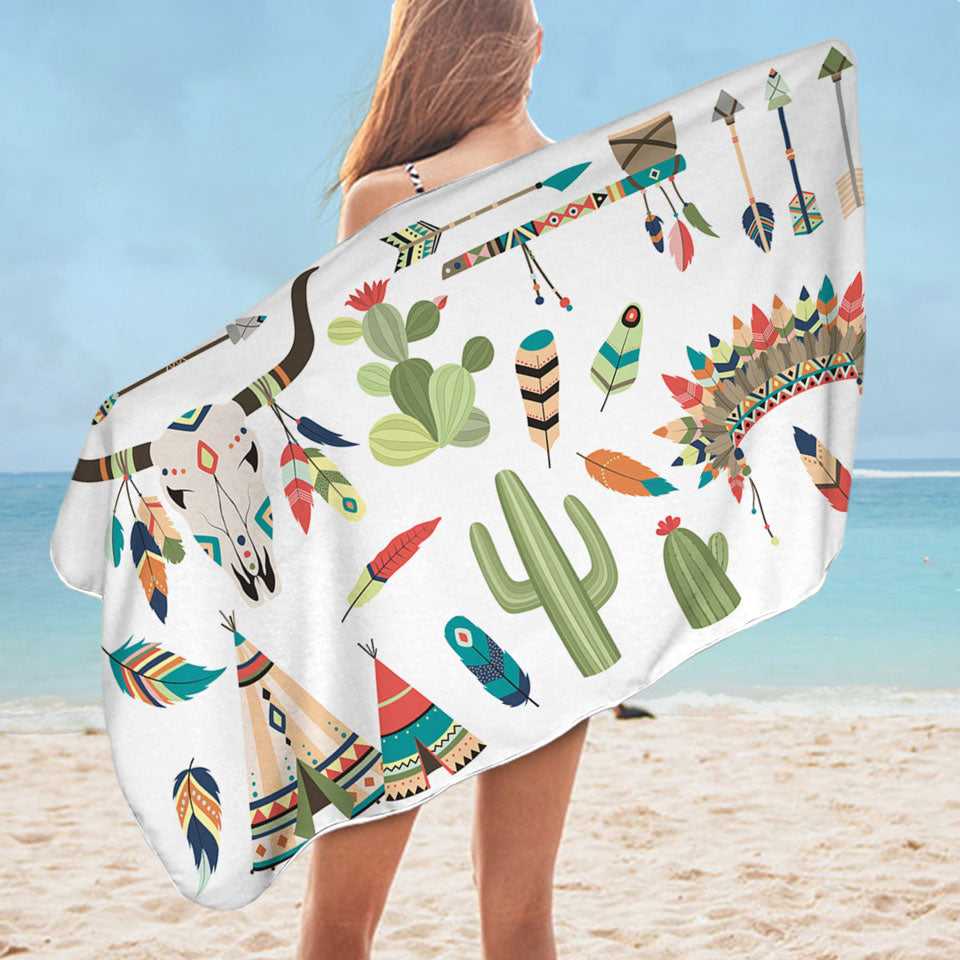 Native American Microfibre Beach Towels for Kids