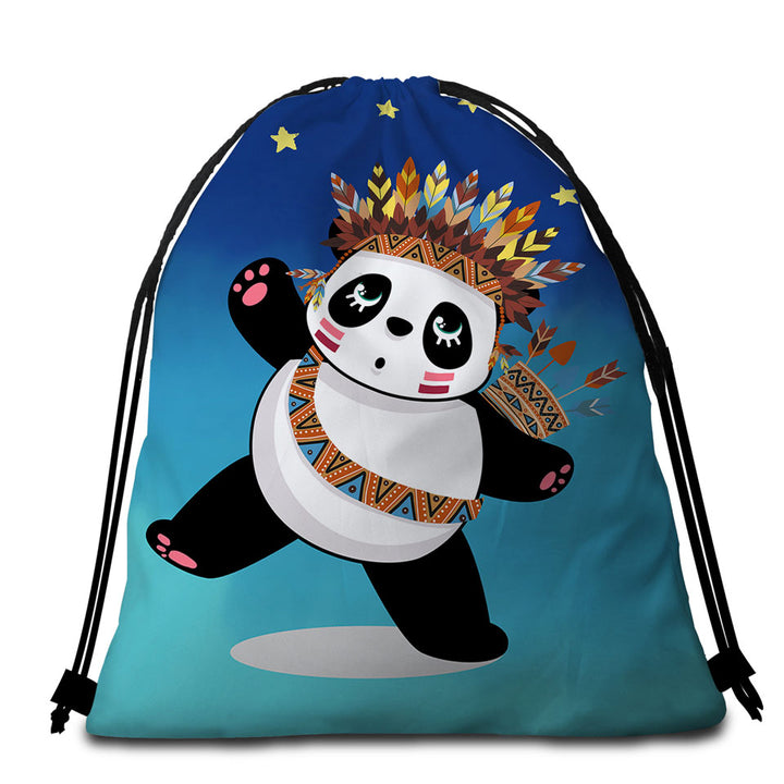 Native American Panda Beach Bags for Children