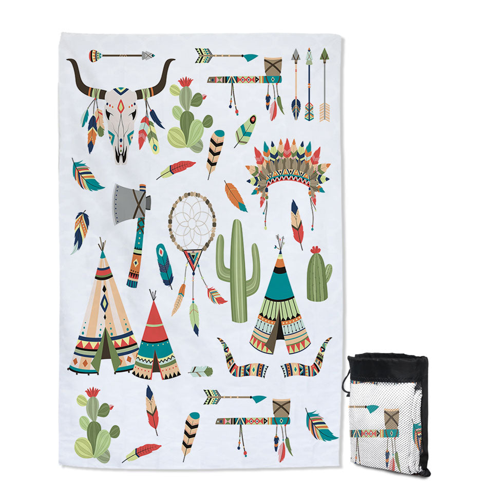 Native American Quick Dry Beach Towel for Kids